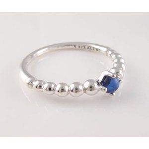 September SEA BLUE BEADED Authentic PANDORA Birthday Ring 198598C12  NEW w POUCH